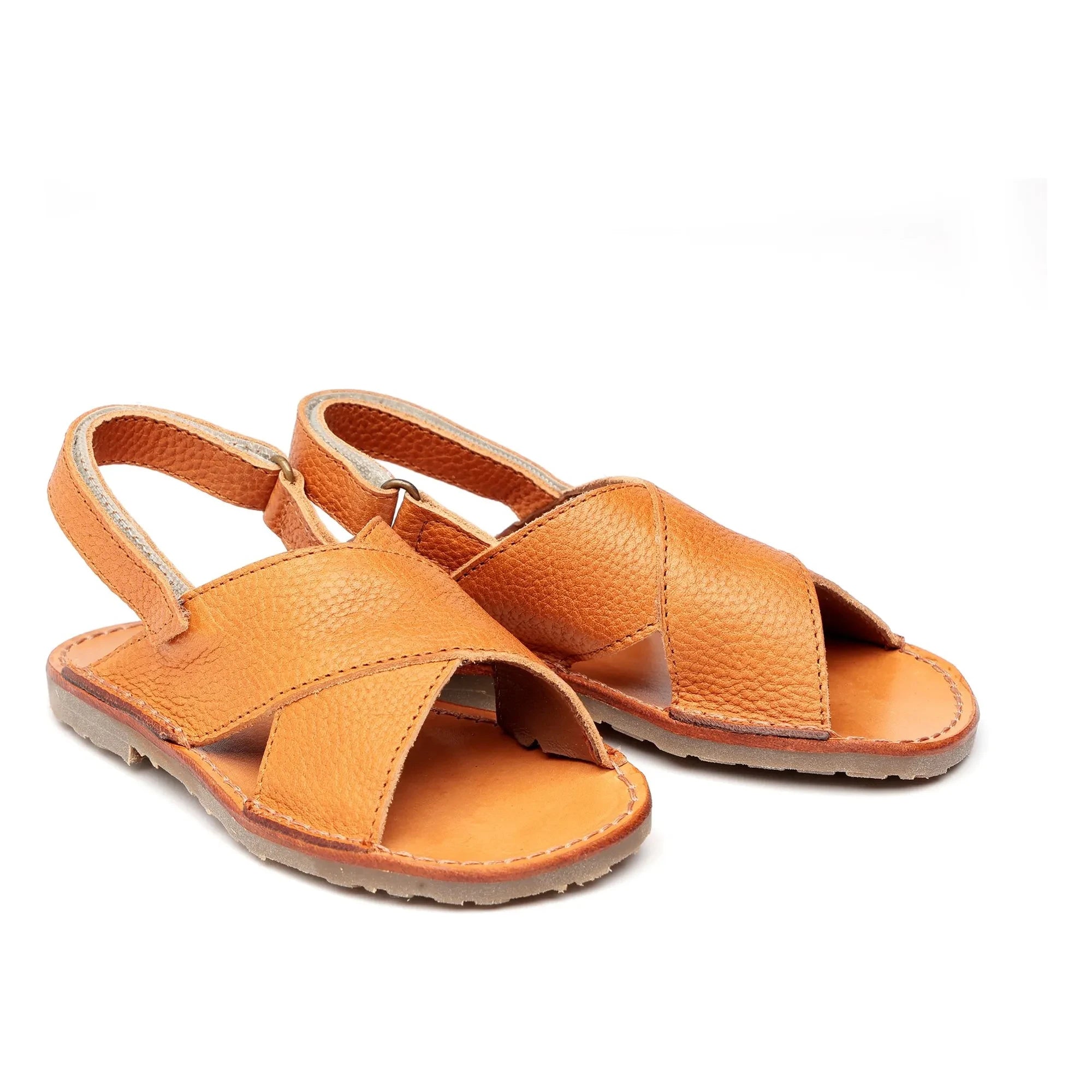 Pèpè - Cross-strap Sandals | Cognac
