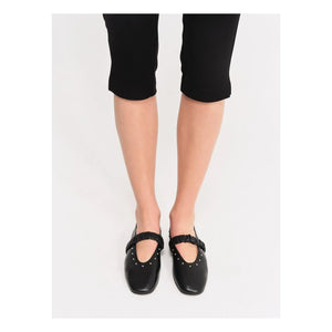 Socque Paris - June Leather Ballerina | Black