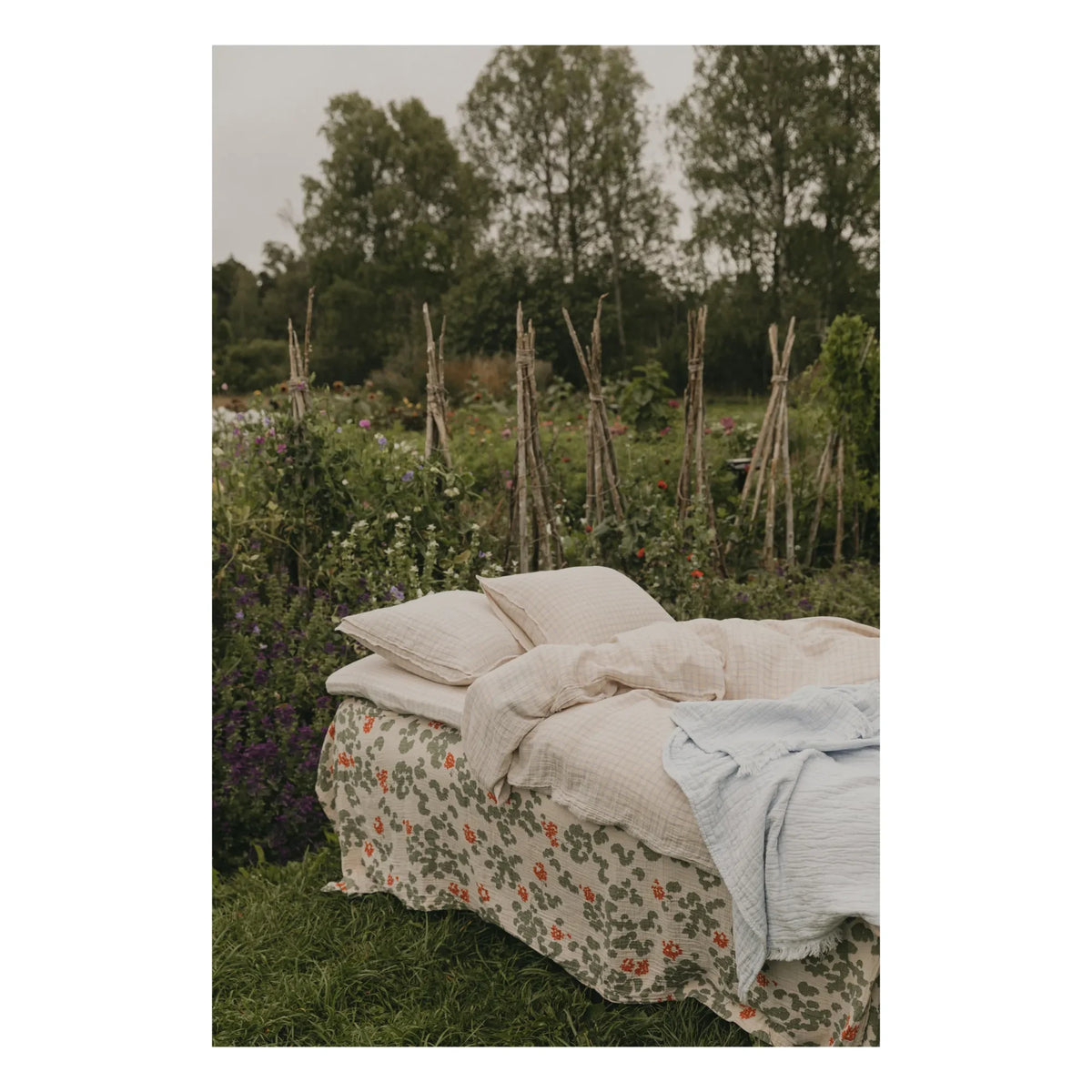 garbo&friends - Gingham Sky Duvet Cover | Light Blue