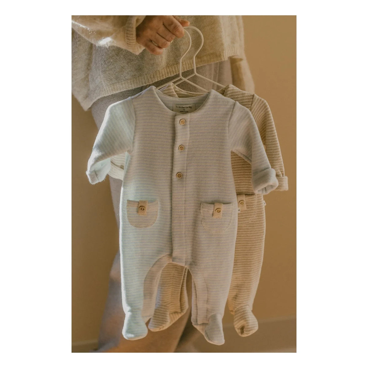 1+ in the family - Metz Striped Wide-Leg Romper | Beige