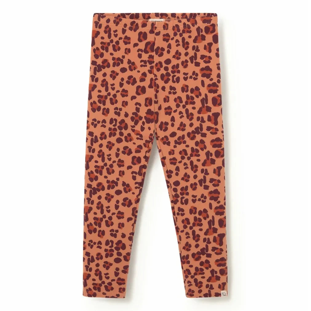 Cozmo - Organic Cotton Leopard Leggings | Coral