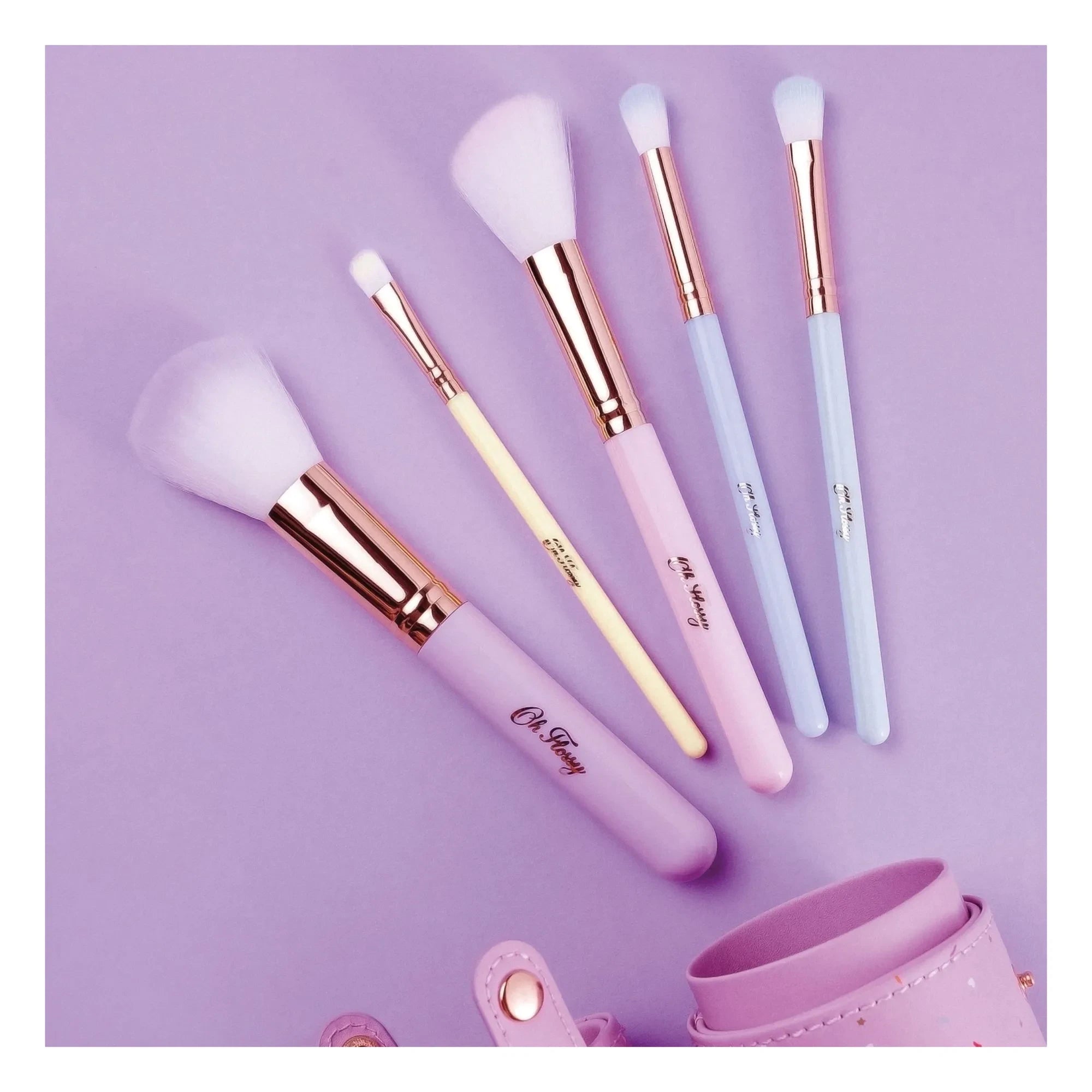 Oh Flossy - Rainbow Makeup Brushes - Set of 5
