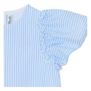 Tartine et Chocolat - Striped Ruffled Dress | Blue
