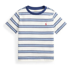 Ralph Lauren - Striped Logo T-Shirt | Blue