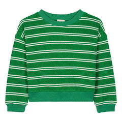 We Are Kids - Organic cotton terry sweatshirt with Nat stripes | Green