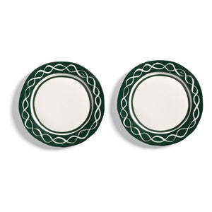 &Klevering - Festivo porcelain plates - 2-piece set | Green