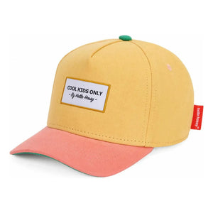 Hello Hossy - Mini Sunset Organic Cotton Curved Visor Hat | Yellow