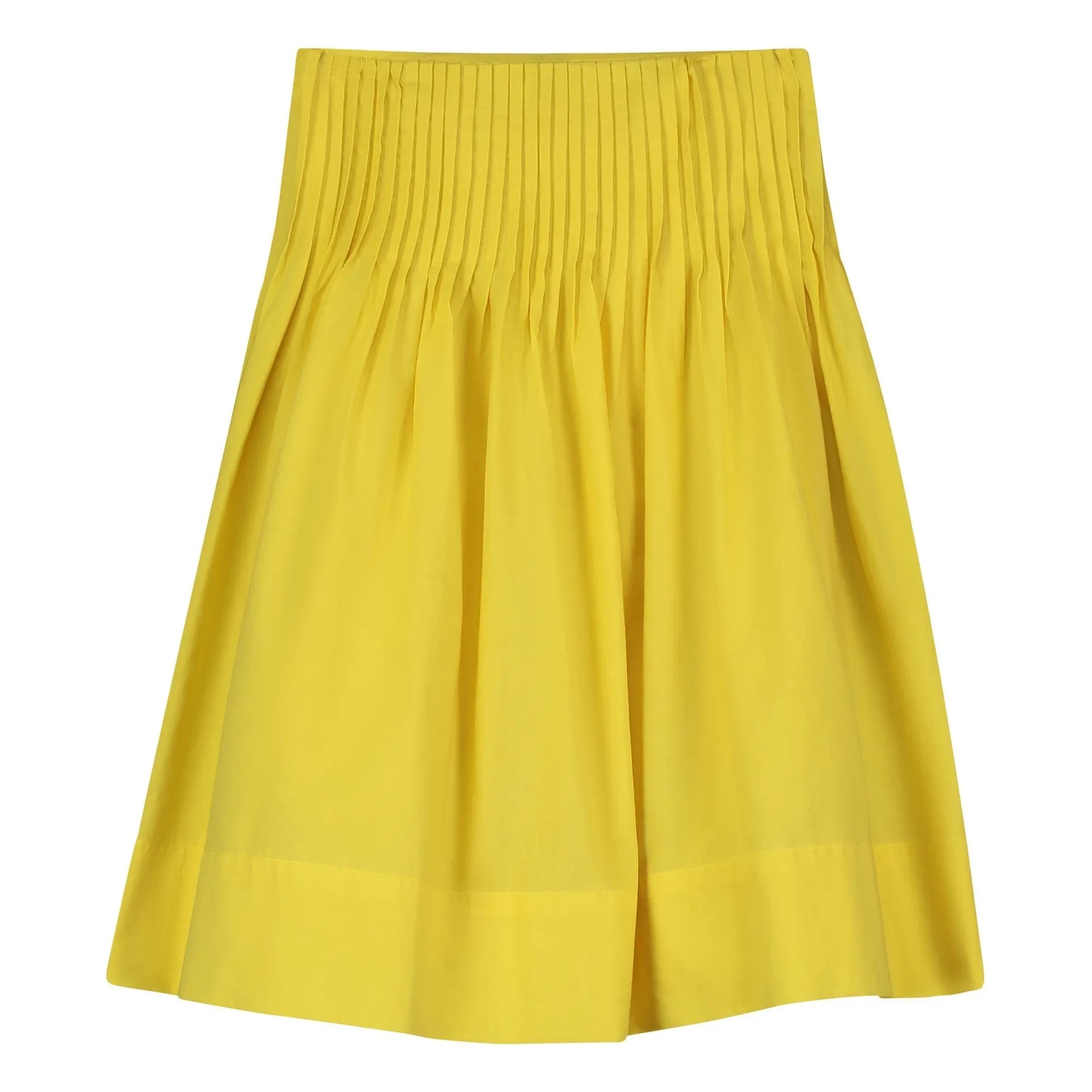 Tangerine - Pleated Midi Skirt | Yellow