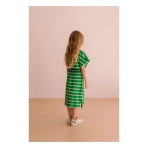 We Are Kids - Green Striped Organic Cotton Terry Dress
