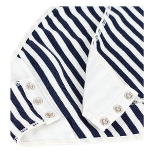 Petit Bateau - Striped Ribbed Organic Cotton Bodysuit | Navy Blue