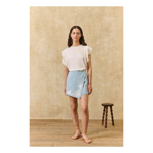 Louise Misha - Myrta Cotton Skirt | Blue
