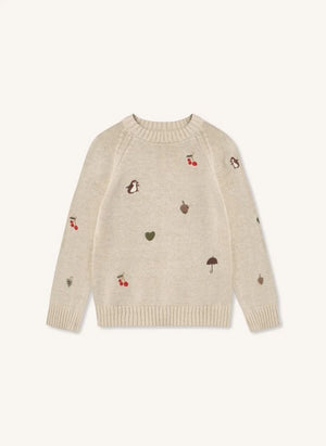 Fliink - Nova Cerises Organic Cotton Sweater | Ecru