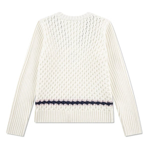 Lacoste - Organic Cotton Cable Knit Sweater | Ecru