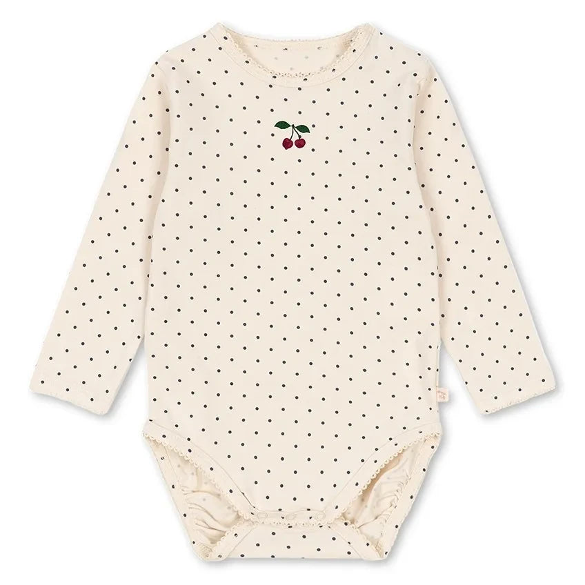 Konges Sløjd - Basic Polka Dot Organic Cotton Bodysuit | Ecru
