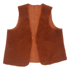 ILDA'S Sheep - Lamb Leather Merino Sleeveless Vest | Brown