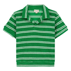 We Are Kids - Leonard Striped Organic Cotton Polo T-Shirt | Green