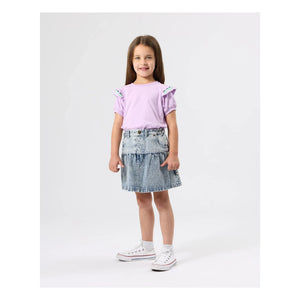 Goldie + Ace - Peplum Denim Skirt | Blue