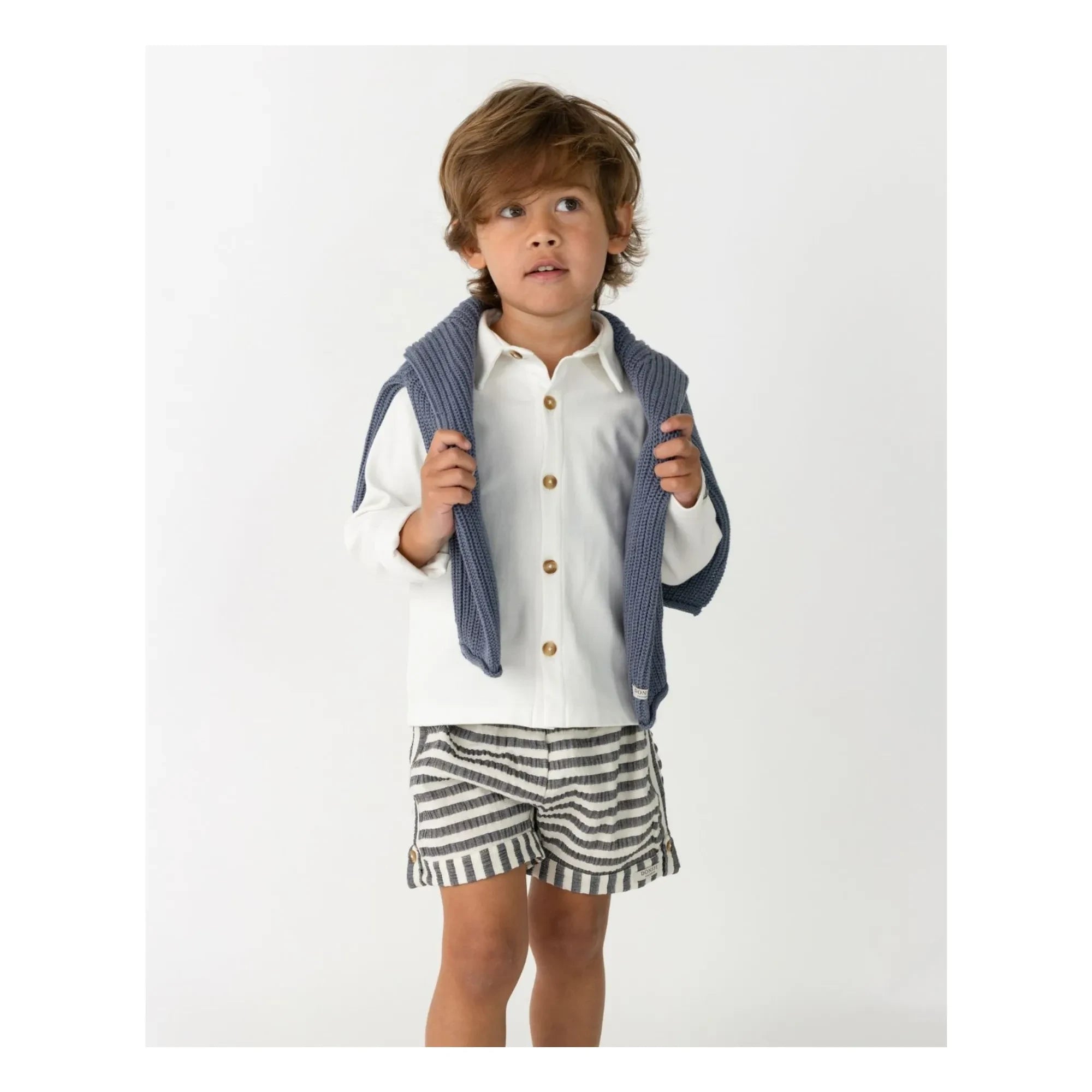 Donsje - Kaatio Striped Organic Cotton Shorts | Navy Blue