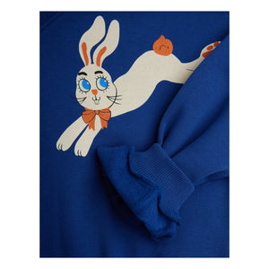 Mini Rodini - V yaka sweatshirt Rabbits Organik pamuk | Mavi