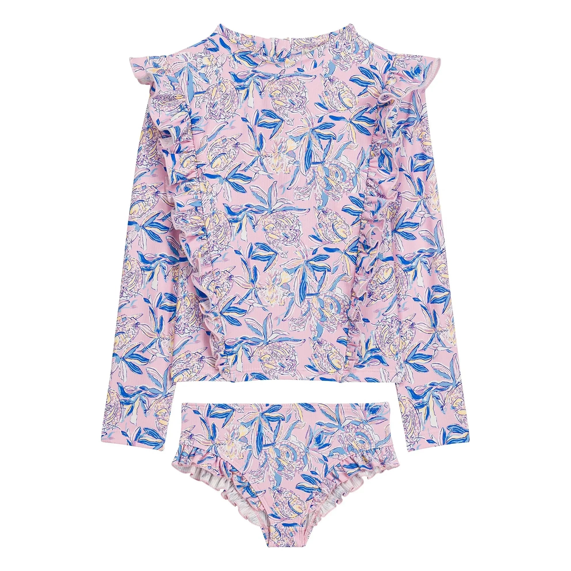 Louise Misha - Yanika Floral Long Sleeve Swimsuit Made from Recycled Fibers | Pink