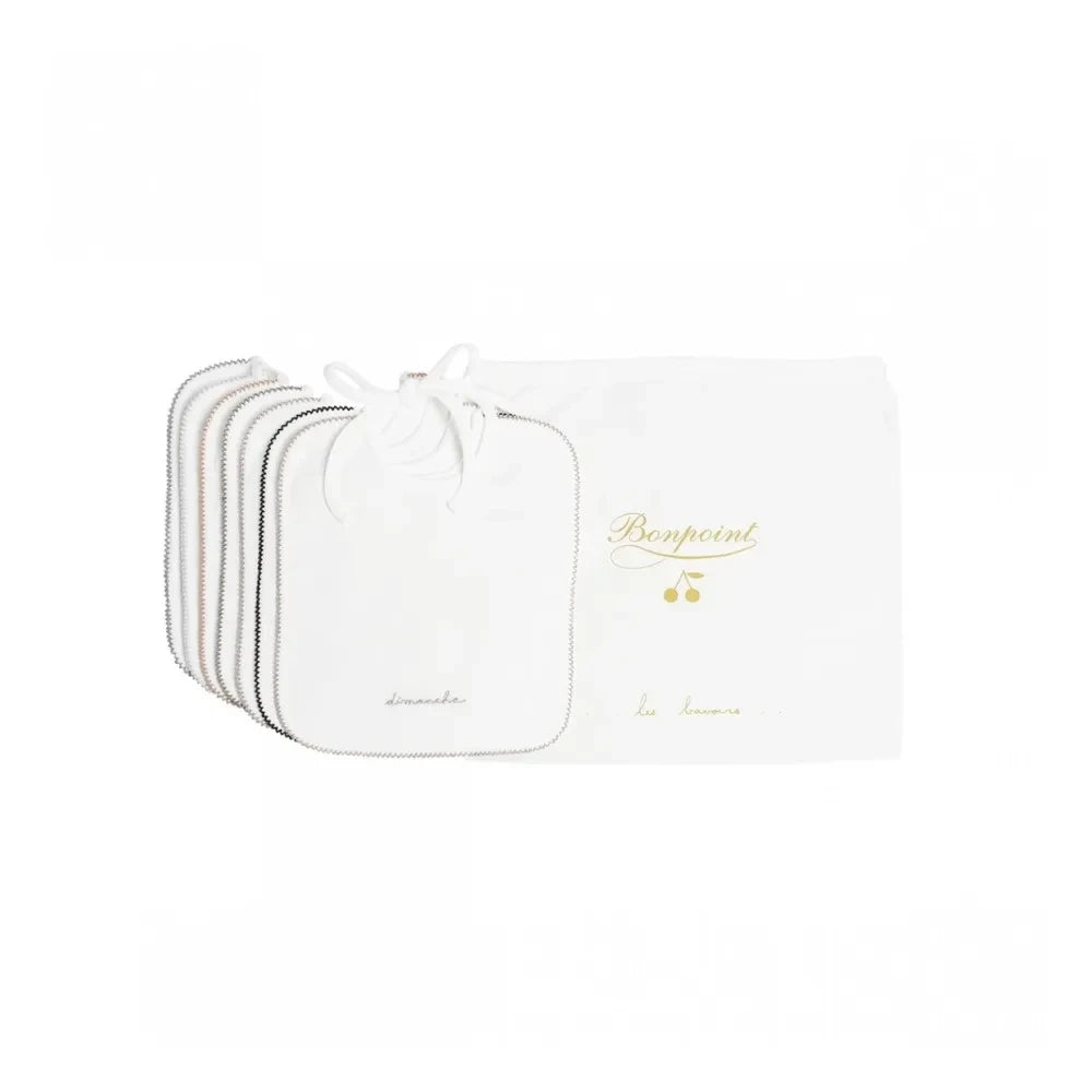 Bonpoint - 7-Piece Baby Bib Set | White