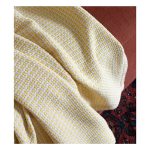 The Socialite Family - Cotton Jacquard Miuccia Blanket | Lemon Yellow