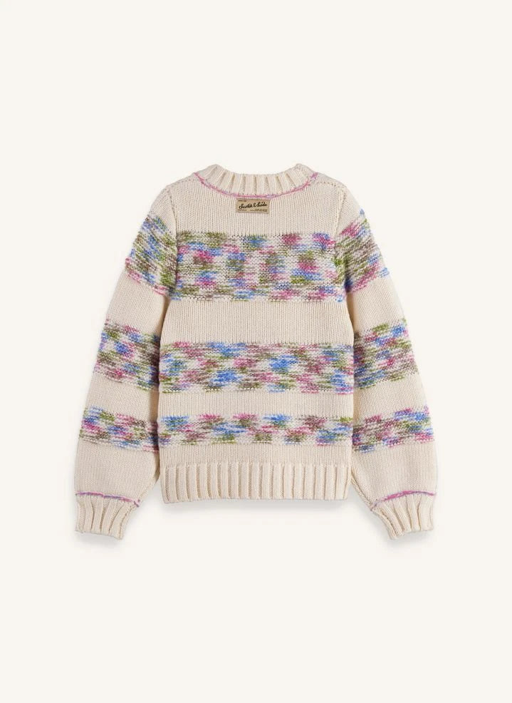 Scotch & Soda - Striped Rainbow Sweater Recycled Fibers | Beige