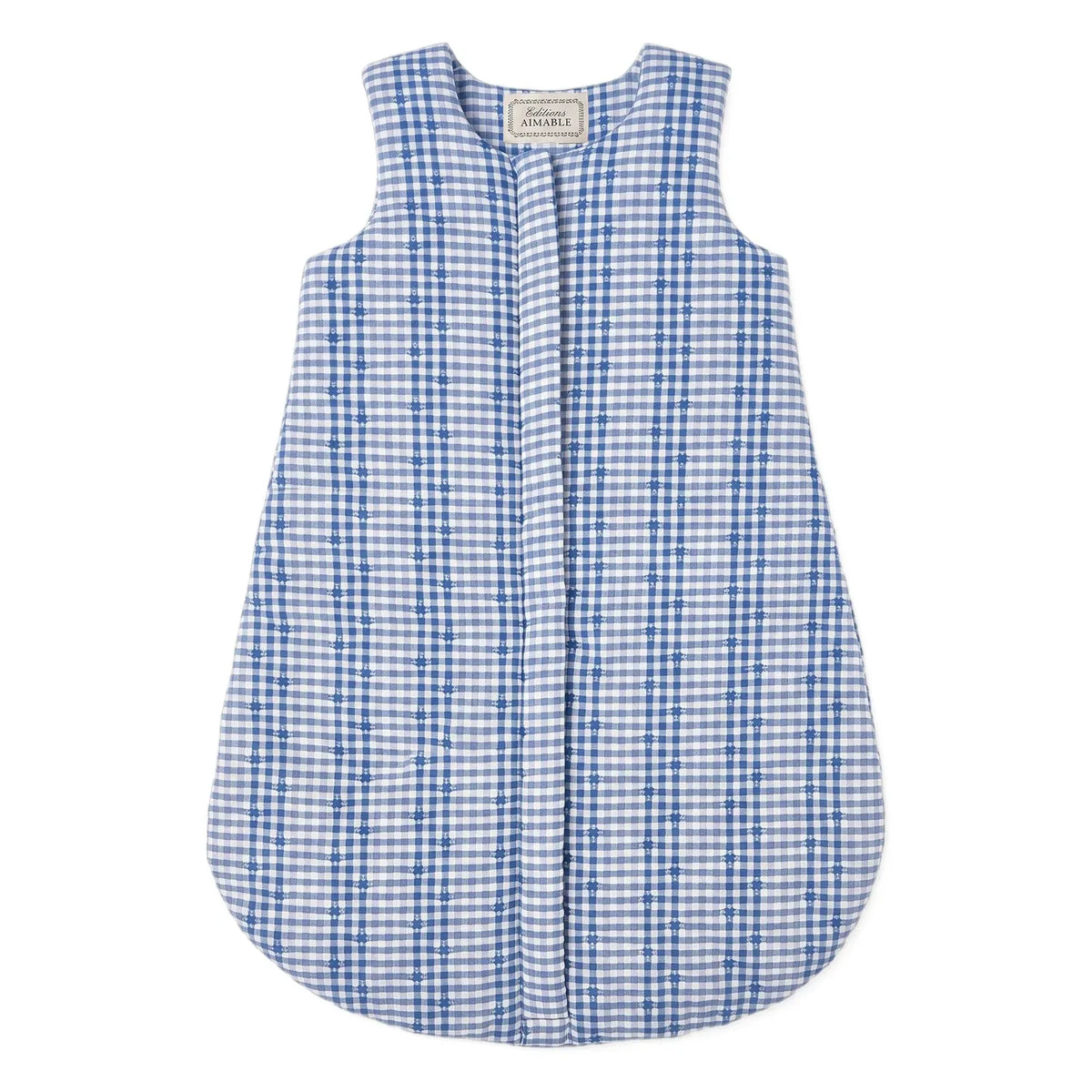 Editions Aimable - Gaston winter sleeping bag | Blue Vichy Cotton