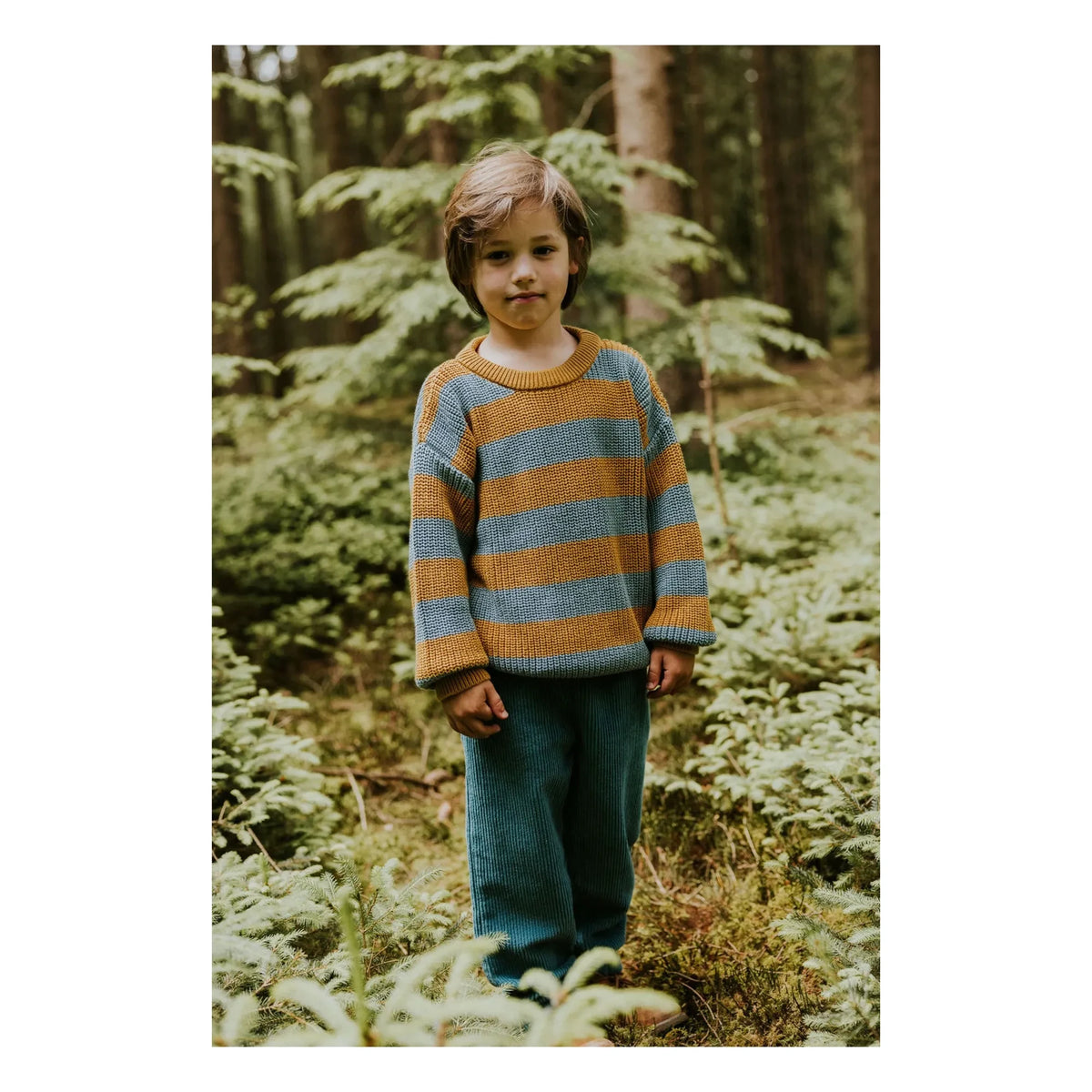 Yuki - Striped Organic Cotton Sweater | Mustard