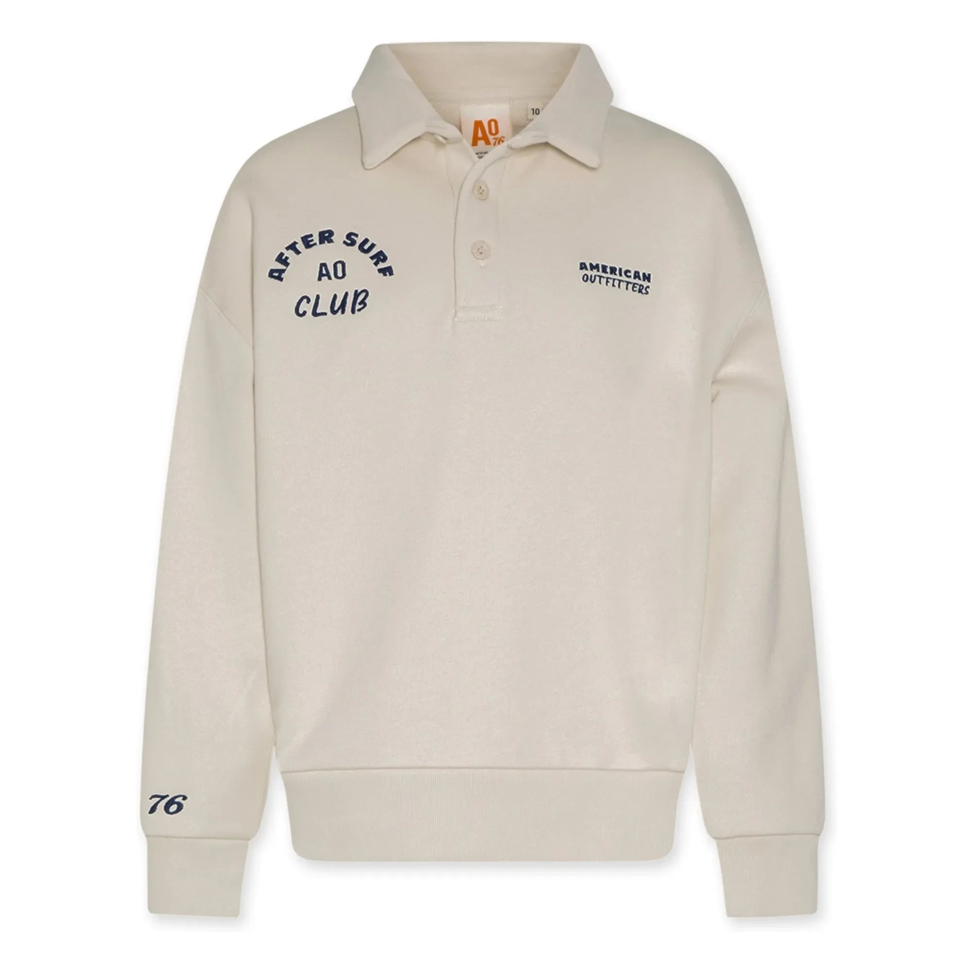 AO76 - Jack Club Recycled Cotton Polo Sweatshirt | Ecru