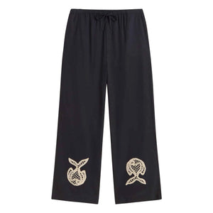 Thinking Mu - Brigitte Fish organic cotton trousers | Navy Blue