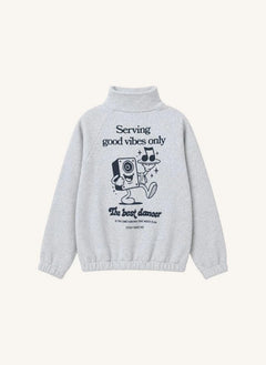 Cos I Said So - "Good Vibes Only" Organik Pamuk Fermuarlı Sweatshirt | Gri melanj