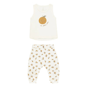 Rylee + Cru - Orange top and pants set | Cream