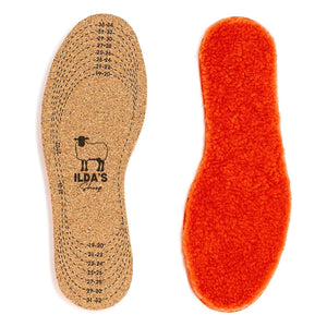 ILDA'S sheep - Merino Wool and Cork Soles | Orange