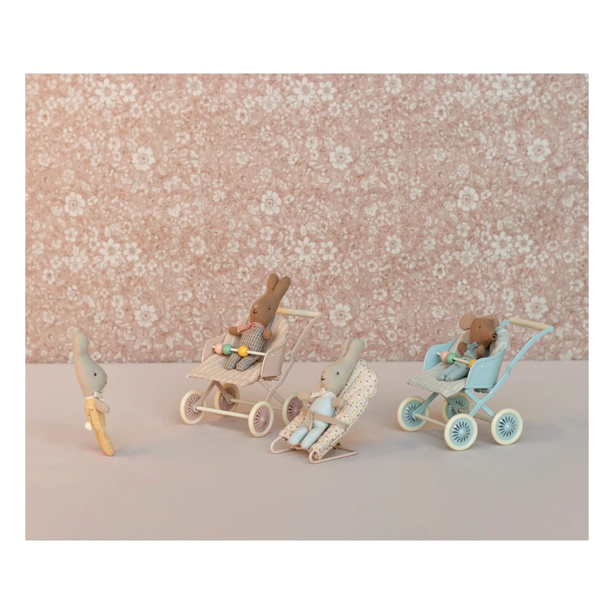 Maileg - Baby Stroller | Gray Blue