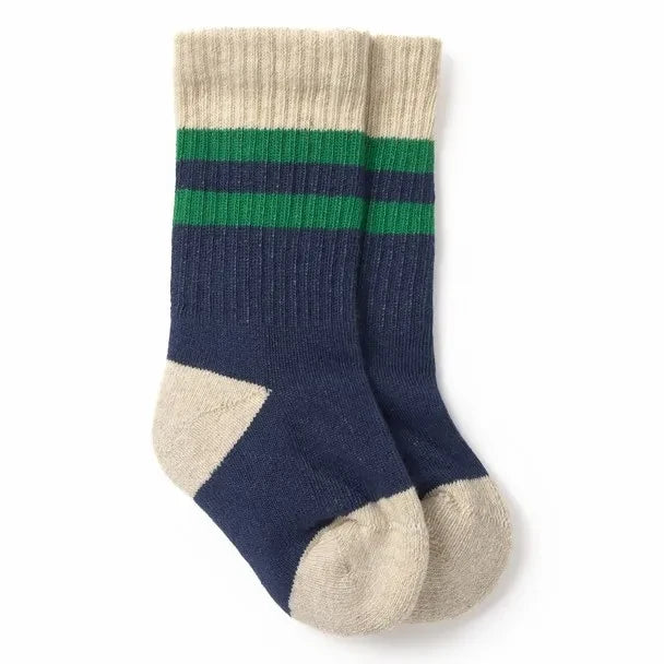 Cozmo - Color Block Socks | Navy Blue