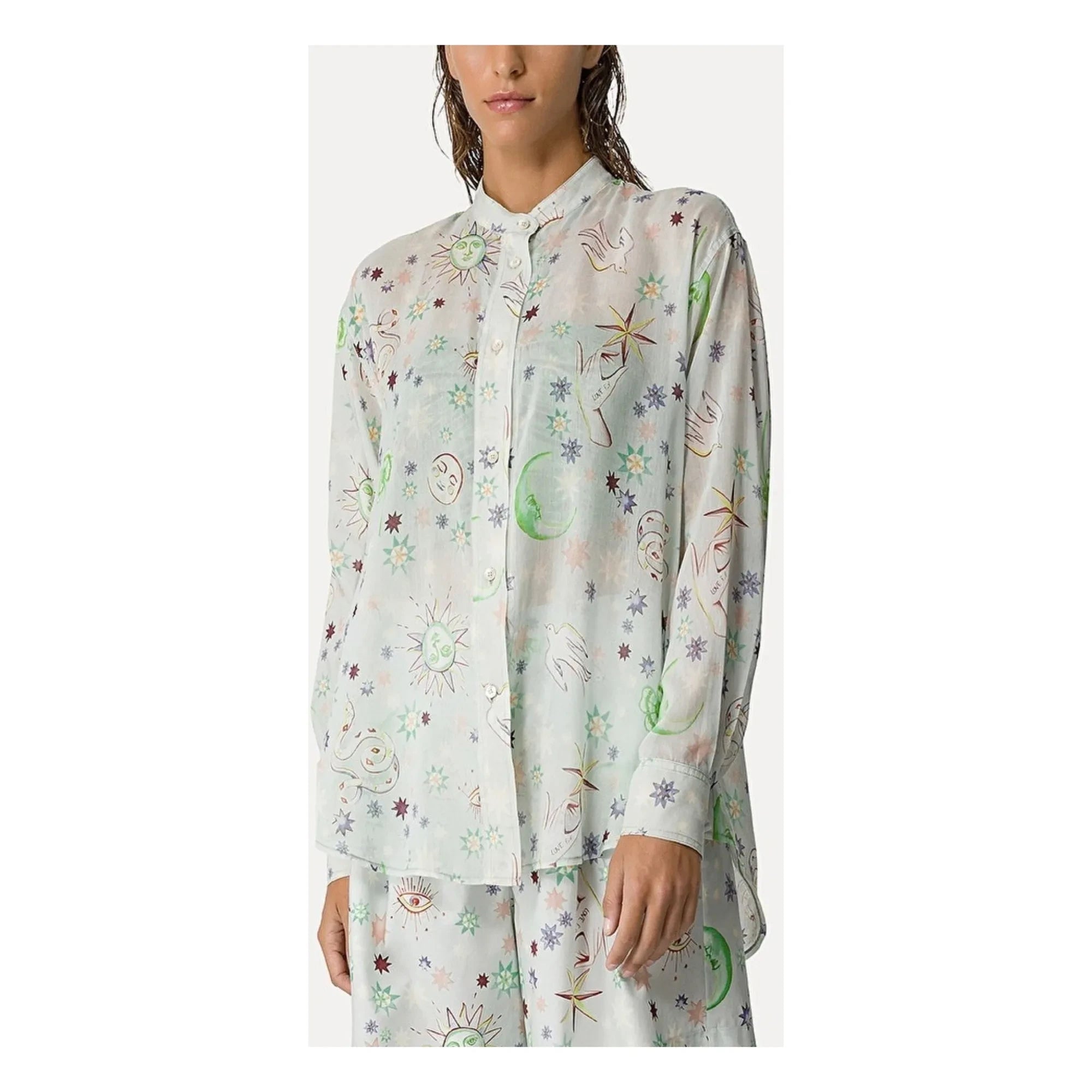 Forte Forte - Love Alchemy" Cotton and Silk Voile Oversized Shirt | Light Blue
