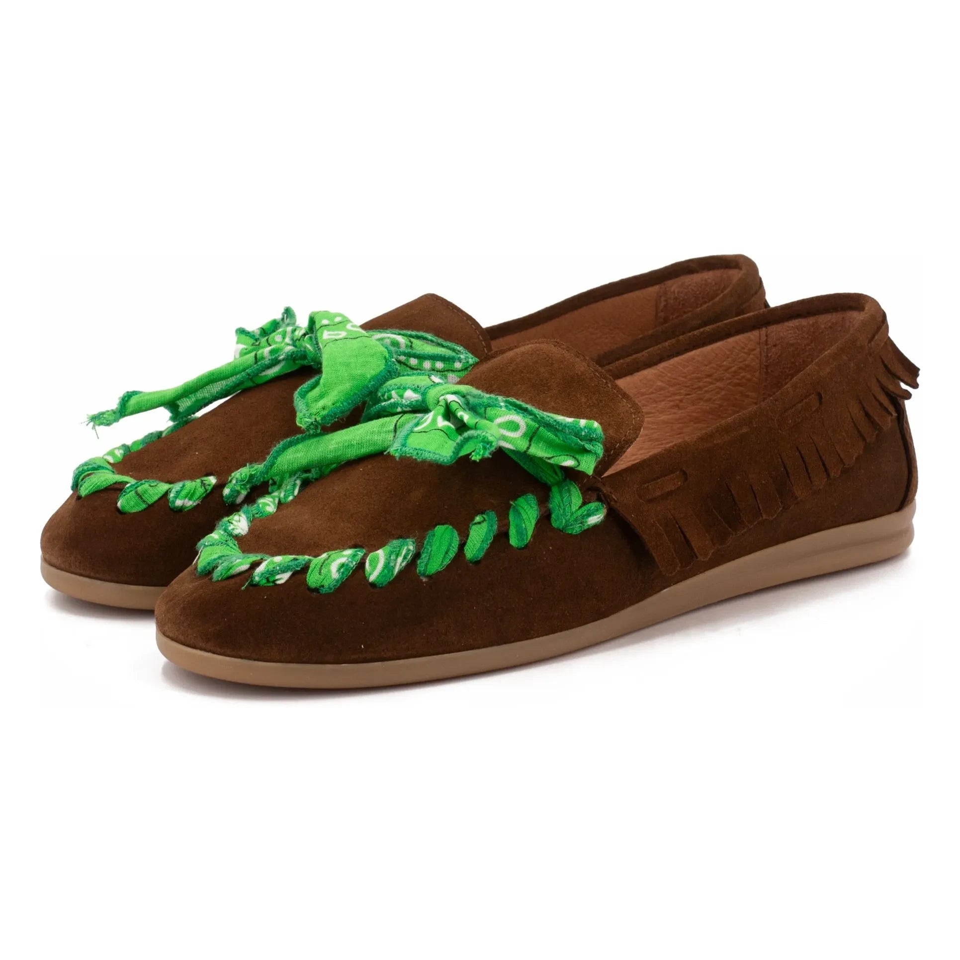 Toral - Dalma Bandana Suede Boat Shoes | Brown