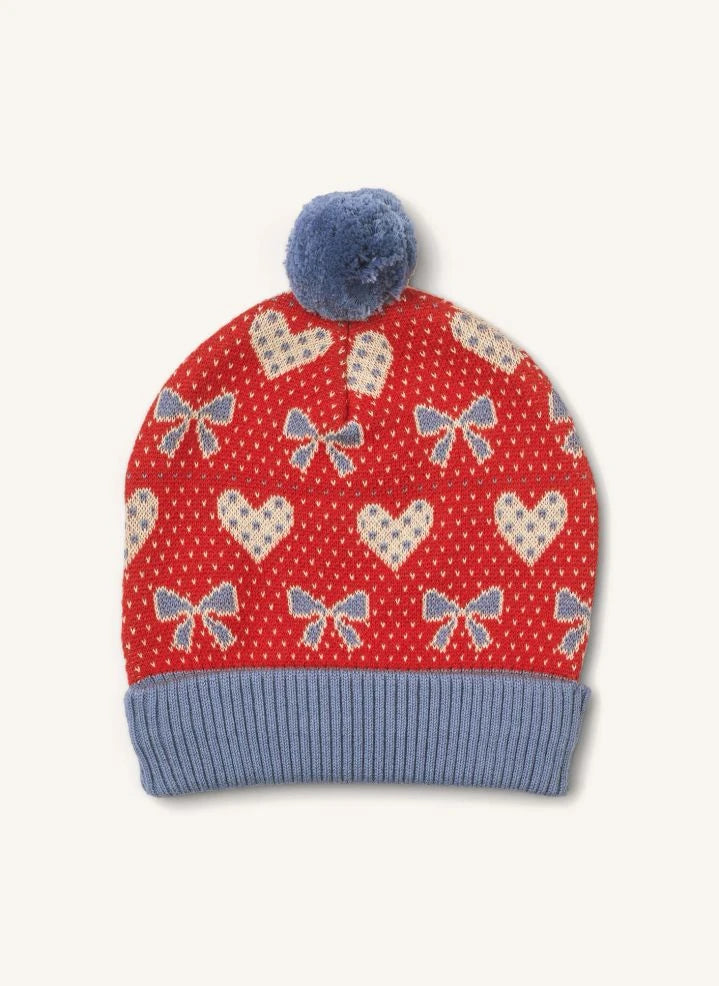 Flöss - Josie Hearts Merino Wool Beanie | Red