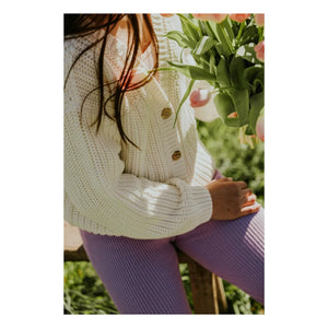 Yuki - Organic Cotton Thick Cardigan | Ecru
