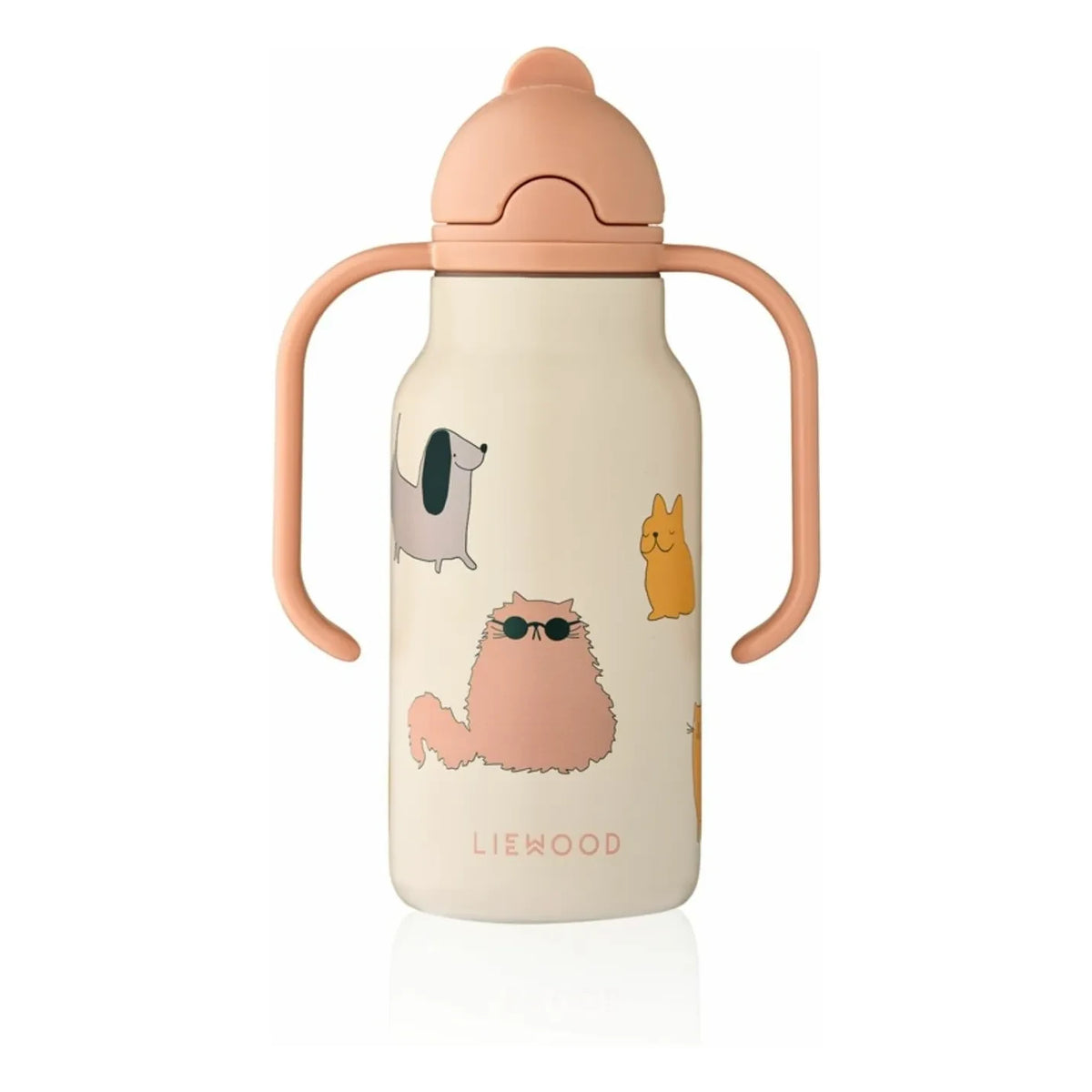 Liewood - Kimmie stainless steel water bottle - 250 ml | Cats and Dogs/Sandy