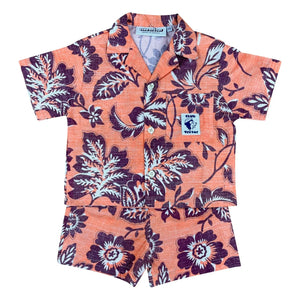 Club Trésor - Tiki Waikiki Poplin Shirt and Shorts Set | Orange