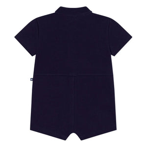 Petit Bateau - Polo Collar Romper | Navy Blue