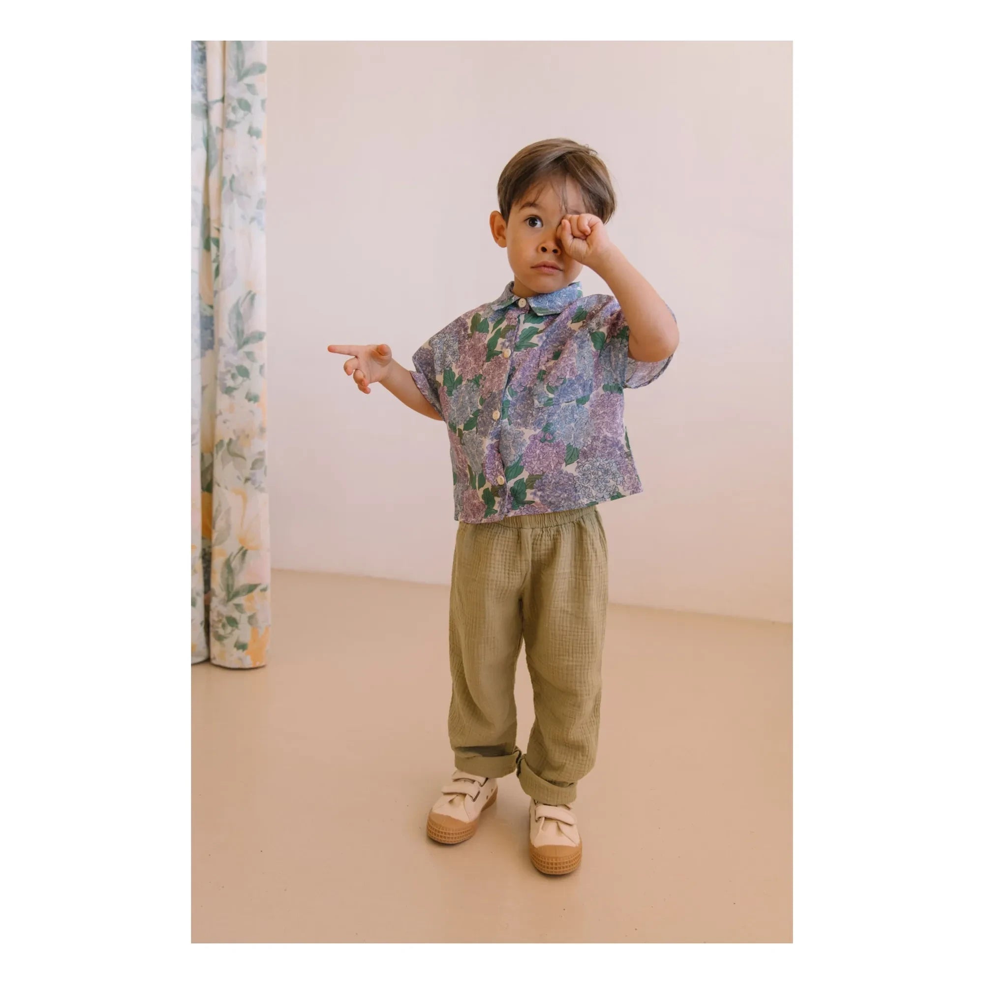 Studio Bohème - Voile Fleurs Organic Cotton Shirt | Lilac
