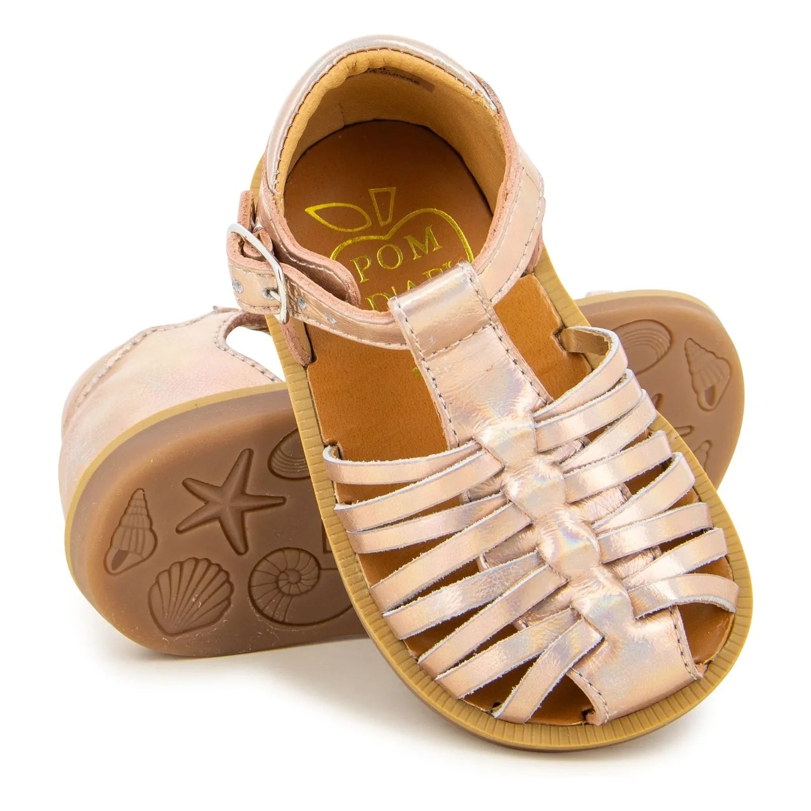 Pom d'Api - Poppy Royal Sandals | Rose Gold Metallic