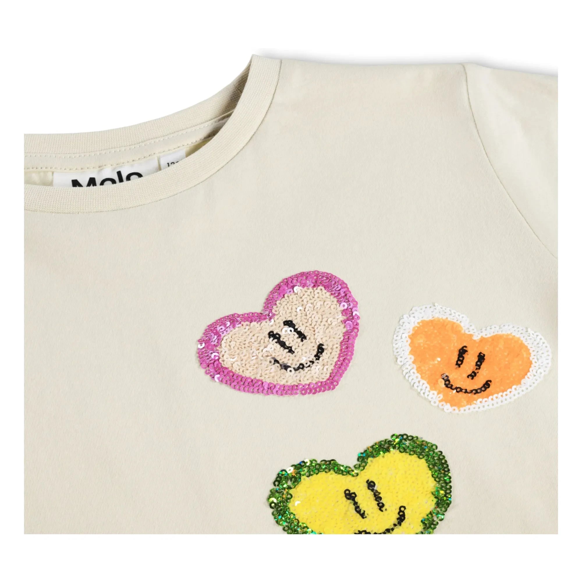 Molo - Ranva Heart T-Shirt Made of Organic Cotton | Ecru
