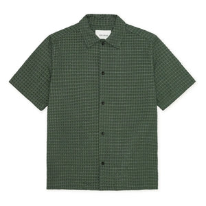 Les Deux - Chack Seersucker Shirt | Dark green