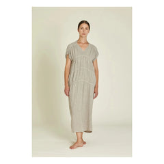 Black Crane - Gem Linen Dress | Light Gray