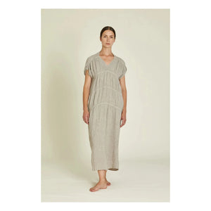 Black Crane - Gem Linen Dress | Light Gray