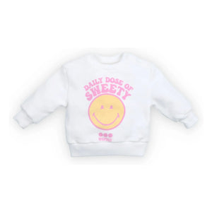 the new society - Smiley Baby Sweatshirt | White
